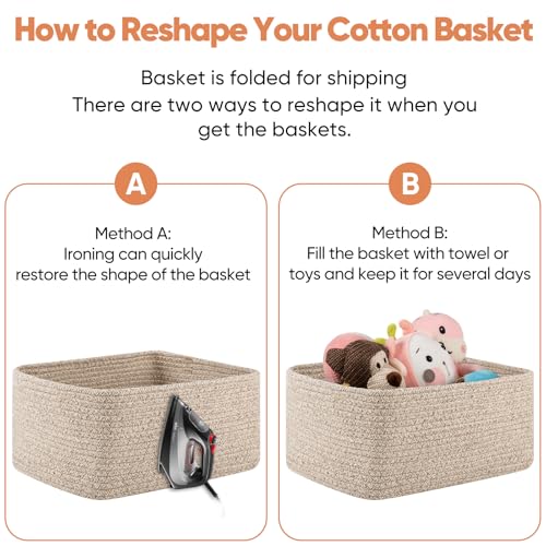 4 Pack 14.17 * 11.02 * 6.3IN Storage Baskets for Organizing Shelves (4 Count)