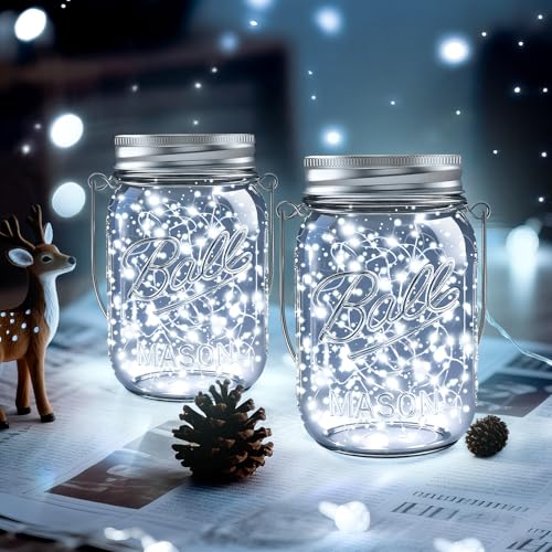 Mason Jar Solar Lights for Outside (12 Count)