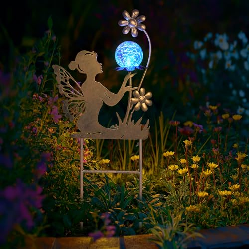 Solar Lights Fairy Garden Decor for Outside