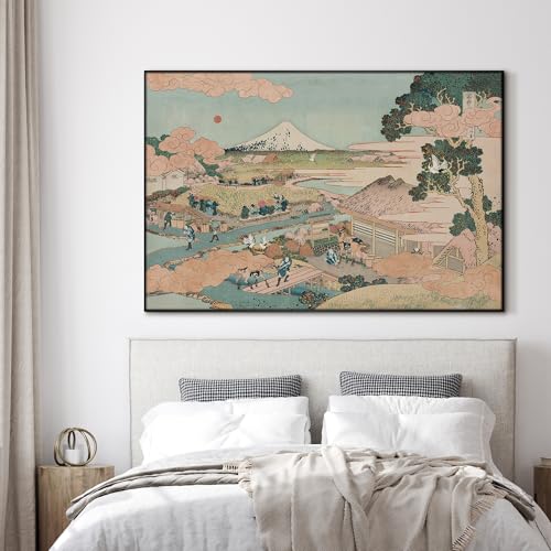 46"x72" Extra Large Framed Wall Art Japanese Ukiyo