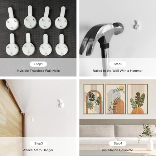 Boho Tropical Abstract Minimalist Leaves Wall Art Set