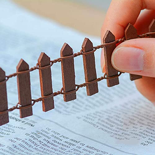 35 Inch Miniature Fairy Garden Fence DIY Wood Decorative Ornament Fence for Dollhouse Succulent Plant Pot Studio Scenes (140 sq inches)