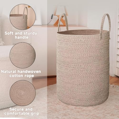 80L Cotton Rope Laundry Basket Hamper