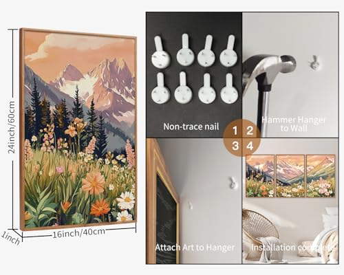Vintage Floral Framed Canvas Wall Art Set (3 Count)