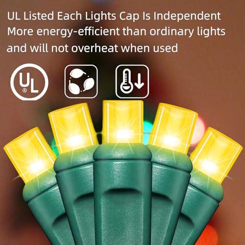 Yellow Christmas Lights Indoor Outdoor (50 Count)