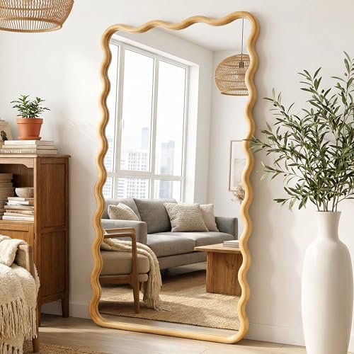 Wavy Wood Full Length Mirror