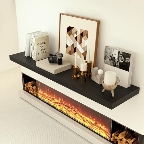 24 x 12 Deep Floating Shelves Wall Mounted Set of 1 Black