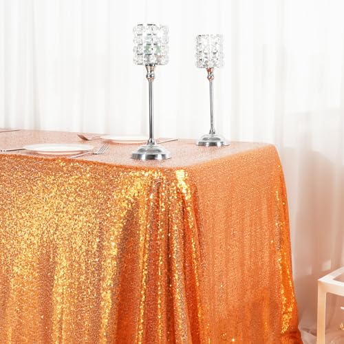 Sequin Tablecloth 50x72 Inch Orange Halloween Thanksgiving Party