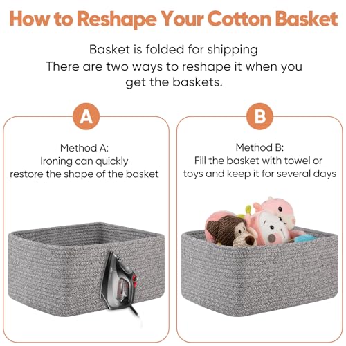 4 Pack 14.17 * 11.02 * 6.3IN Storage Baskets for Organizing Shelves (4 Count)