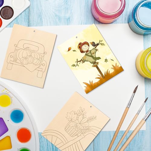 10PCS Large Fall Unfinished Wood Crafts to Paint for Adults