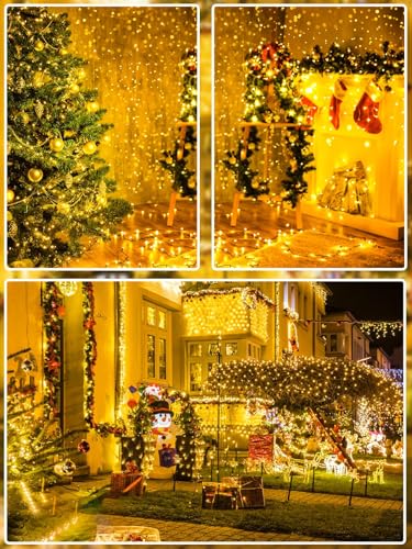 2 Pack Extendable Christmas String Lights Indoor Outdoor 400 LED Warm White