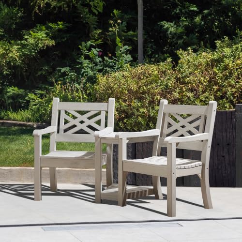 2 Person Poly Lumber Conversation Bench with Middle Side Table