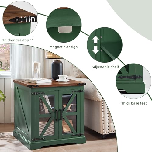 24'' End Table Set 2 with Charger for Living Room (2 Count)