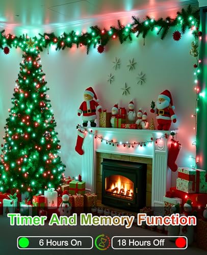 Red and Green 600 LED Christmas Lights Outdoor