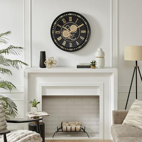24 Inch Large Moving Gear Wall Clock for Living Room Decor