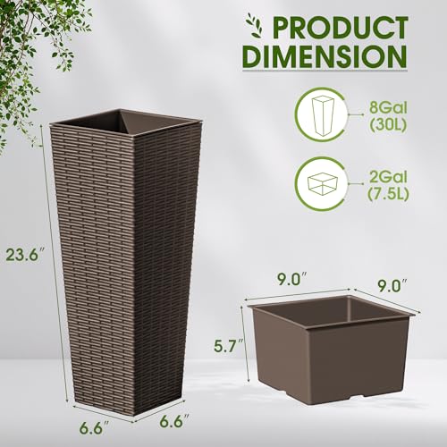 Resin 23.6'' Tall Planters