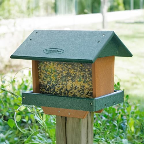 Poly Large Hopper Bird Feeder Post Mount for 4" x 4"