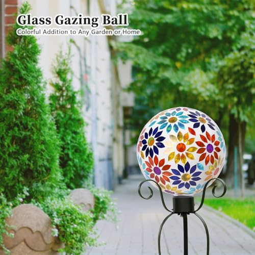Gazing Ball 8" Glass Gazing Balls Sphere for Garden Outdoor Decor