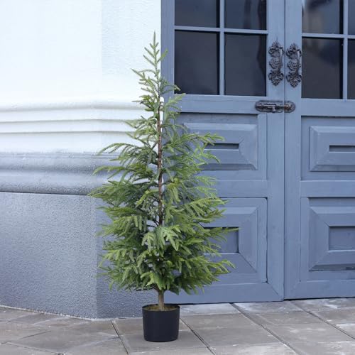 4FT 2Pcs Artificial Norfolk Pine Potted Christmas Tree for Front Door Decor (2 Count)