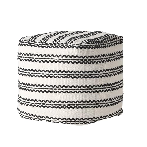 Boho Handmade Fabric Cube Pouf Ottoman Foot Stool