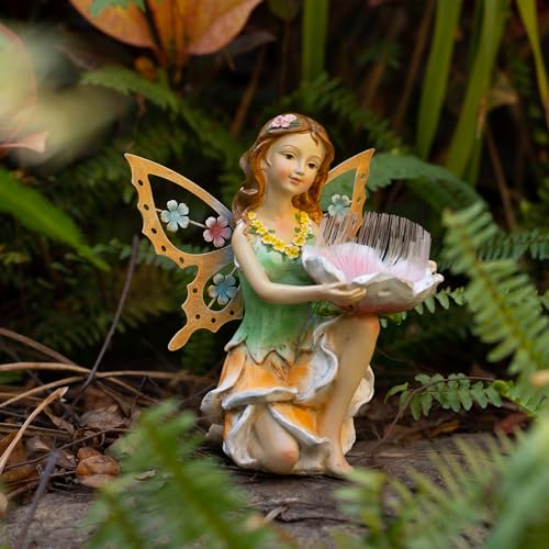 Solar Fairy Garden Statue Lights Outdoor Decor