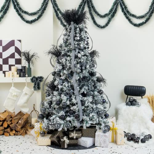 24ct Black Christmas Ball Ornaments for Tree Decorations (24 Count)