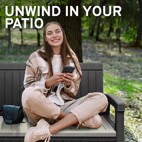 2 Seat Outdoor Storage Bench with Rain Cover
