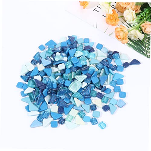 Blue Crystal Glass Mosaic Tiles 500g for DIY Craft Decor