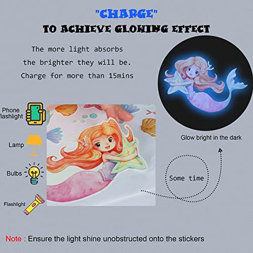 Glow in The Dark Stars Mermaid Wall Decals