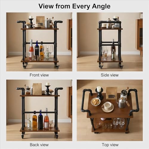 Industrial Pipe Bar Cart