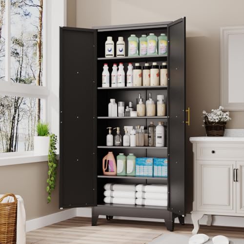 75.2" Tall Metal Kitchen Pantry Storage Cabinet