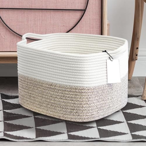 Square Woven Cotton Rope Basket for Organizing