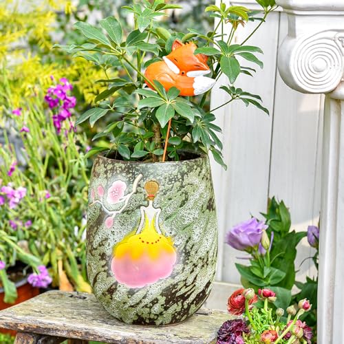 10.6 Inch Hand Painted Ceramic Succulent Plant Pot