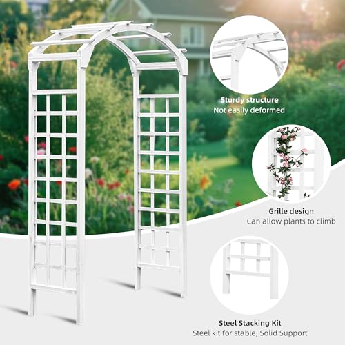 Solid Fir Wood Garden Arch Trellis for Climbing Plants Outdoor