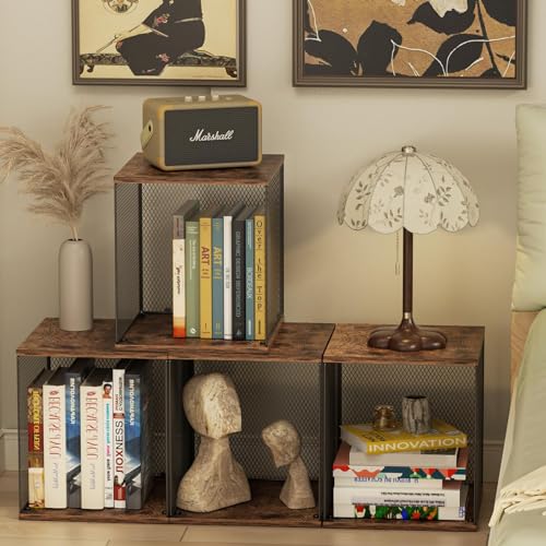 2 Cube Organizer Bookshelves DIY Variable Stackable Cube Storage Organizer for Kid Bedroom (2 Count)