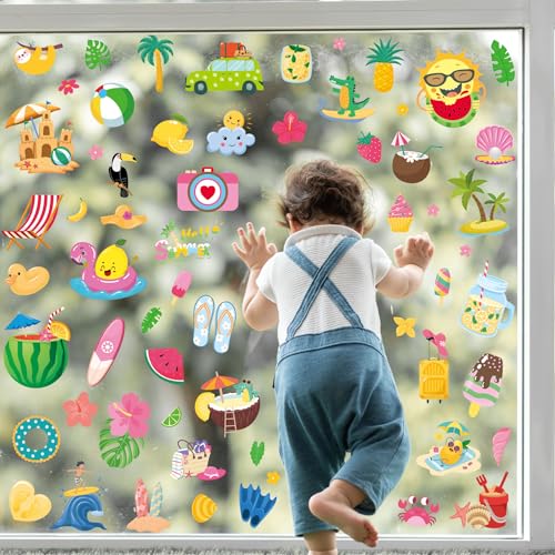 Large Summer Window Clings (63 Count)
