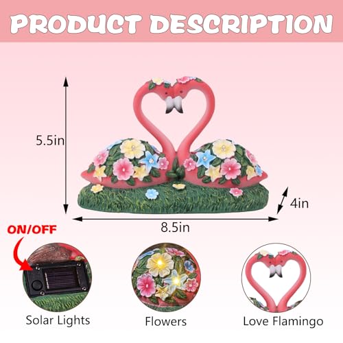 Solar Flamingo Garden Decor Statue