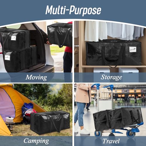 6 Pack Extra Heavy Duty Large Moving Bags with Strong Zipper (6 Count)