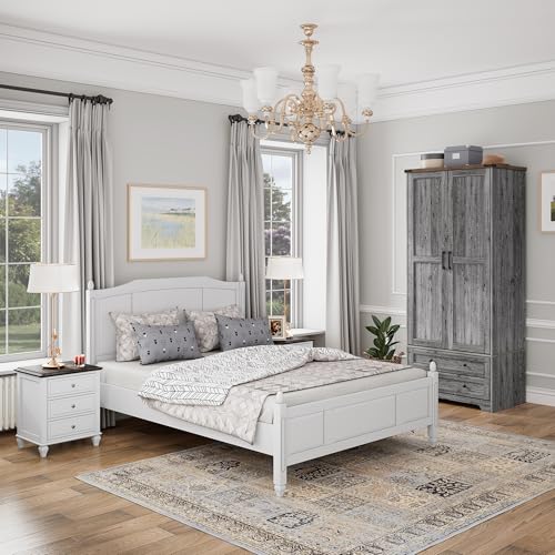 Wooden Armoire Wardrobe Closet with Drawers
