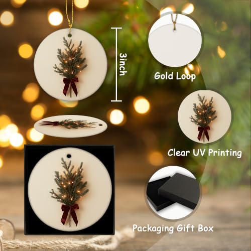 Vintage Christmas Pine Branch Ceramic Ornament Gifts