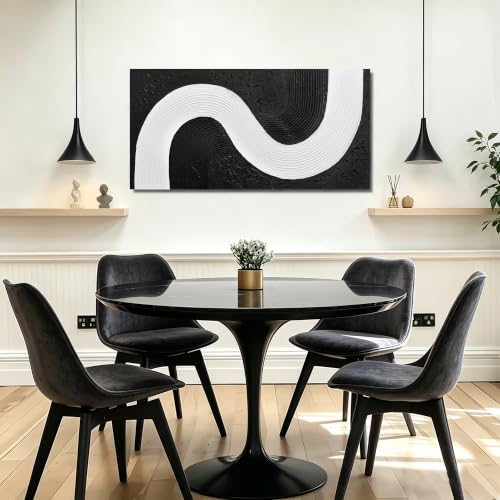 Black And White Abstract Wall Art For Living Room Minimalist Canvas Wall Art For Bedroom Modern Painting Wall Decor For Office 20 x 40 Inch