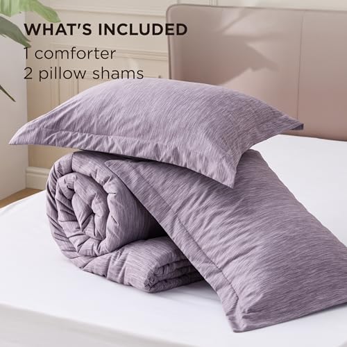 Gray Purple Queen Comforter Set