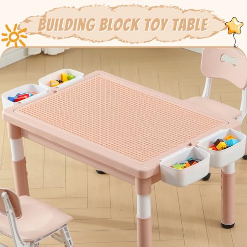 Multi Functional Kids Table and 2 Chairs Set (3 Count)