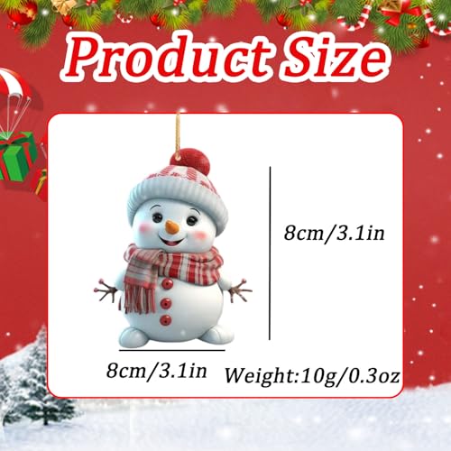 Funny White Snowman Christmas Tree Hanging Ornaments 5 Pcs
