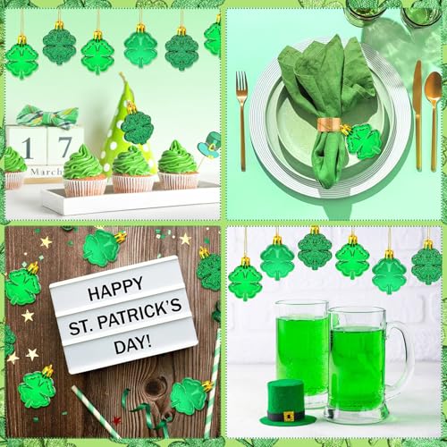 24Pcs St Patricks Day Ornaments for Tree Four Leaf Clover Decor (24 Count)
