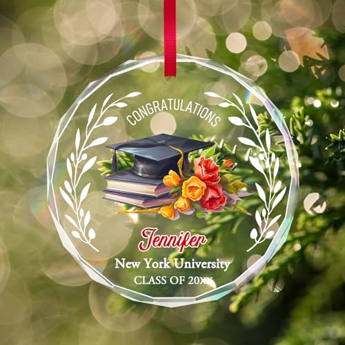 Personalized Graduate Glass Christmas Ornament