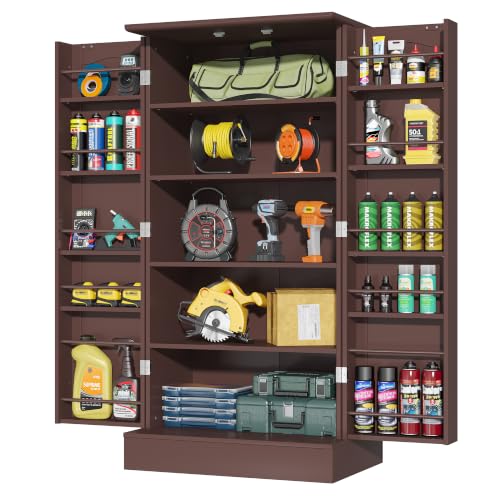47" Freestanding Kitchen Pantry Cabinet with Adjustable Shelves