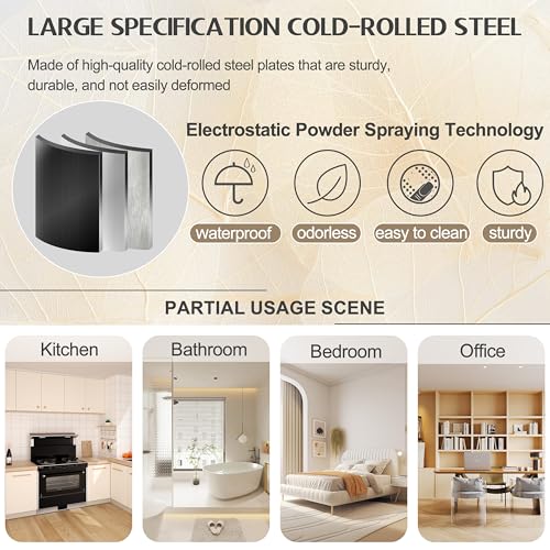 71" Tall Metal Storage Cabinet with 2 Doors and 4 Adjustable Shelves