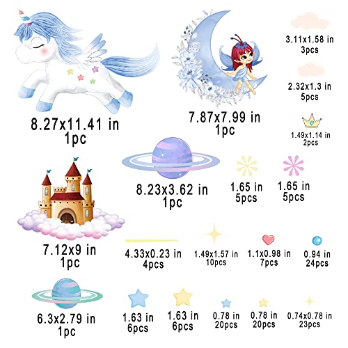 Glow in The Dark Fairy Unicorn Wall Decal Sticker