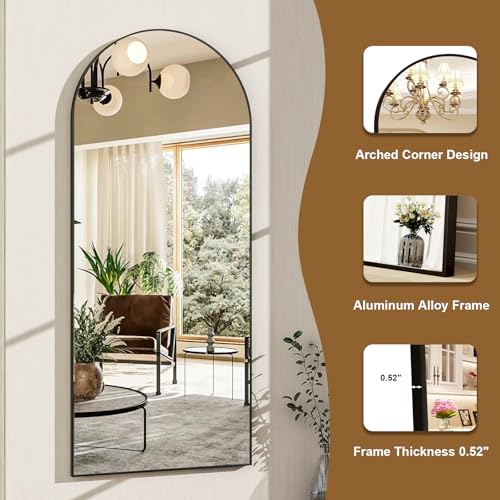 56"x21" Arched Full Length Mirror Floor Mirrors
